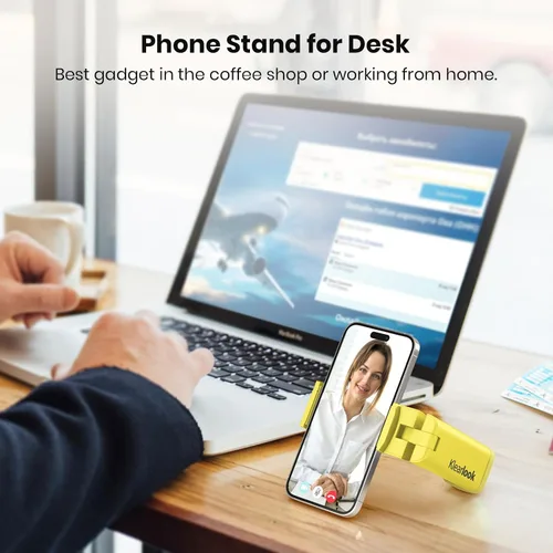 Miniatura 4 de Klearlook - Soporte ajustable 4 en 1 para teléfono, visualización manos libres de rotación de 360°, artículos esenciales de viaje plegables, Lemon