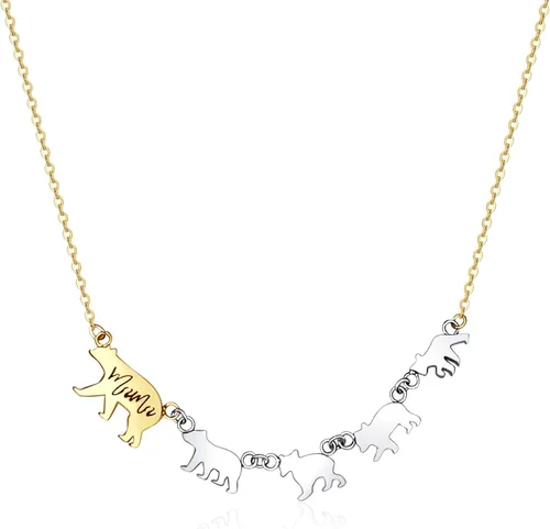 Sweet Family - Collar con colgante para mamá y oso bebé, regalo para ella, mamá, madre, regalo para ella, Acero inoxidable, no conocido
