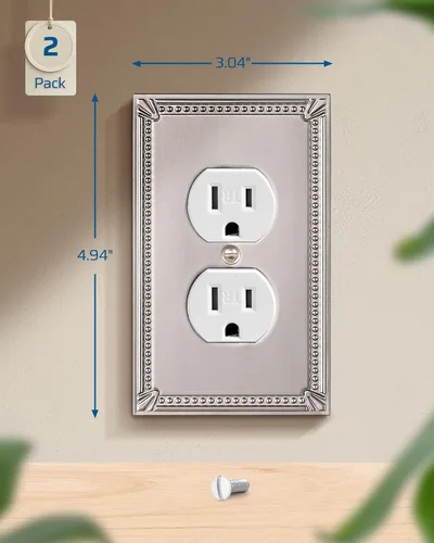 Miniatura 3 de DEWENWILS Sunken Pearls - Placa decorativa de pared para interruptor, cubierta para tomacorrientes, receptáculo de duplex simple
