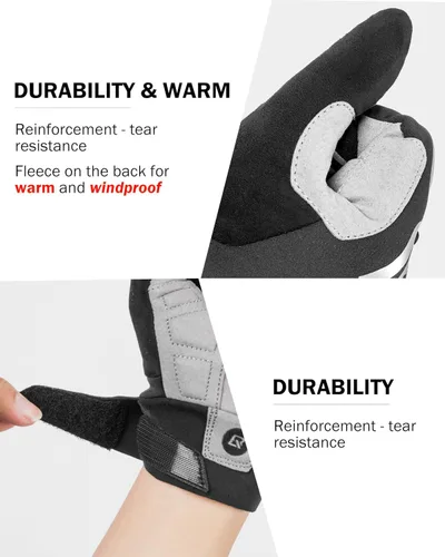 Miniatura 3 de ROCKBROS Guantes de ciclismo Motocycle Mountain Bike Guantes de dedo completo Ciclismo Guantes para hombres Guantes de bicicleta