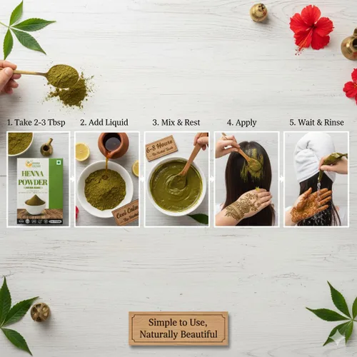 Miniatura 8 de Herbs Botanica Henna en polvo 100% pura y natural para tinte para el cabello y cuidado natural del cabello - Polvo de inermis Lawsonia finamente