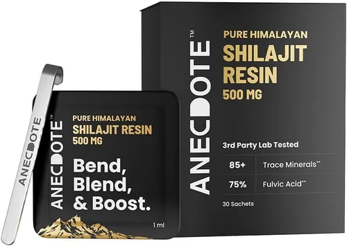 Miniatura 10 de ANECDOTE Palillos de Miel de Shilajit del Himalaya con Miel Orgánica y Azafrán Aumenta la Estamina Apoya la Inmunidad 75% Ácido Fúlvico, 85+