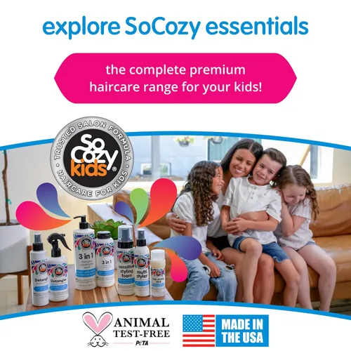 Miniatura 6 de SoCozy - Champú 3 en 1 para niños + acondicionador + gel de baño (16 onzas líquidas) limpiador suave e hidratante para cabello y cuerpo