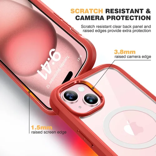 Miniatura 113 de Diaclara Funda diseñada para iPhone 16, mejorada [protección completa de la cámara], carcasa resistente de cuerpo completo con protector de pantalla