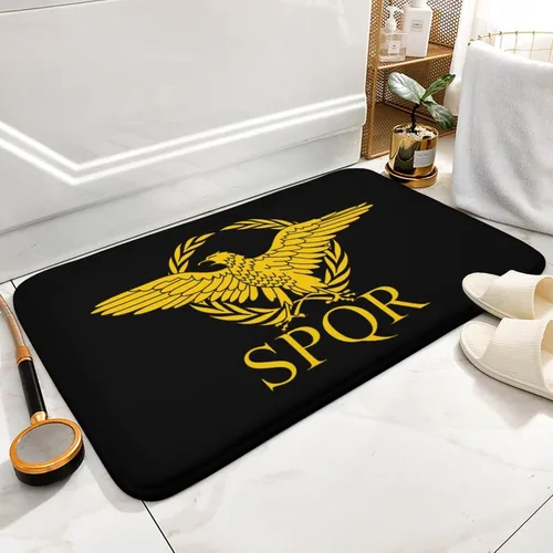 Miniatura 5 de Alfombra de baño gruesa con bandera del Imperio Romano del Senado SPQR, antideslizante, tapete de baño de terciopelo coral para puerta, 19.7 x 31.5