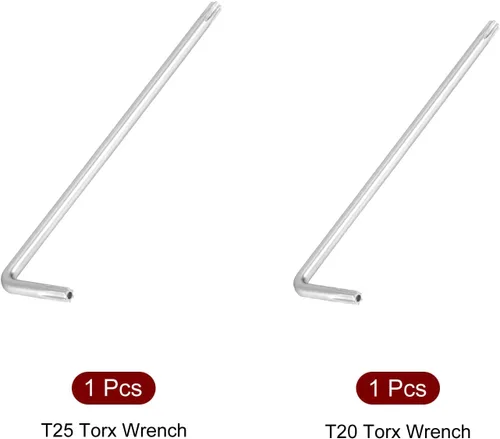 Miniatura 3 de uxcell T20 / T25 Juego de llaves de llave Torx Star a prueba de manipulaciones, en forma de L, niquelado
