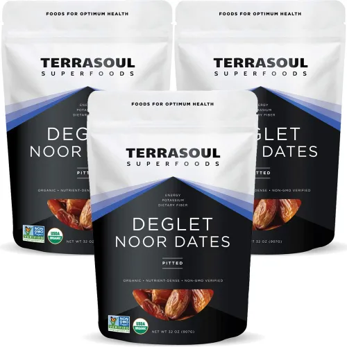 Terrasoul Superfoods Dátiles orgánicos de Deglet, 6 libras (paquete de 3) – Sin hueso, fresco | Edulcorante natural