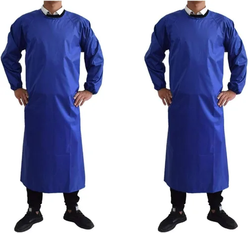 Miniatura 7 de Delantales impermeables con mangas largas, delantales resistentes a los químicos para hombres MD008Azul