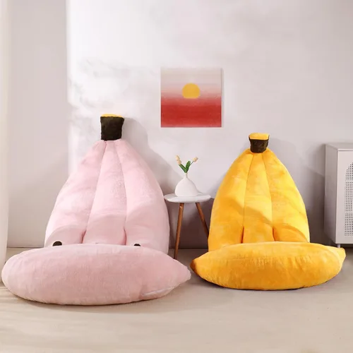 Miniatura 8 de Puf de plátano con otomana, sofá cama de suelo con reposapiés, cómoda tumbona convertible para adolescentes y adultos, sofá de felpa para Amarillo