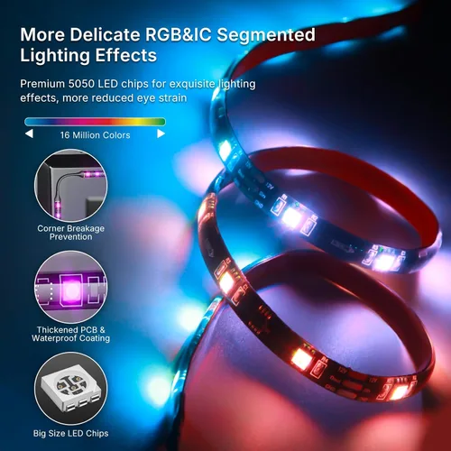 Miniatura 5 de deerdance Retroiluminación LED para Smart TV con sincronización HDMI2.0 4K60Hz, tira de luces LED y cambio de color controlado por aplicación