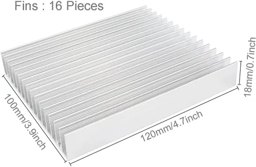 Miniatura 2 de Disipador de calor de aluminio módulo disipador de calor aleta enfriador para dispositivos semiconductores de transistor de alta potencia con 16