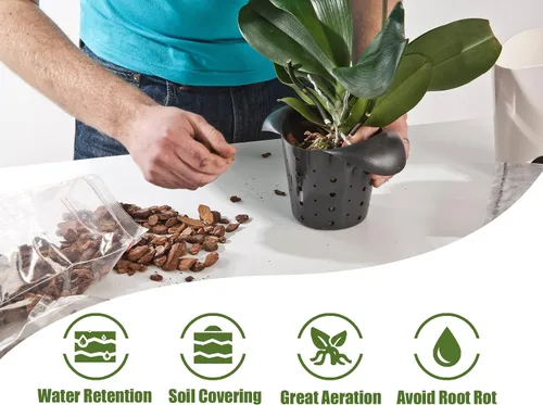 Miniatura 4 de Corteza de orquídea para plantas, corteza de pino orgánica para el desarrollo adecuado de raíces para Phalaenopsis, Cattleyas, Dendrobiums