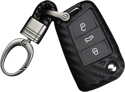 Miniatura 14 de Hombres Mujeres Cuero Genuino Llavero Funda Para Volkswagen/Para Skoda/Para Audi/Para Asiento Flip Car Remote Key Case Funda Funda Con Kit Llavero
