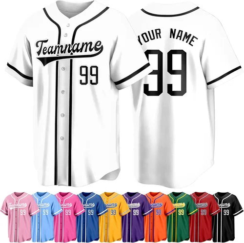 Miniatura 40 de Custom Baseball Jersey Personalized Short Sleeve Team Sport Uniform Baseball Shirt for Men Women Youth Boy