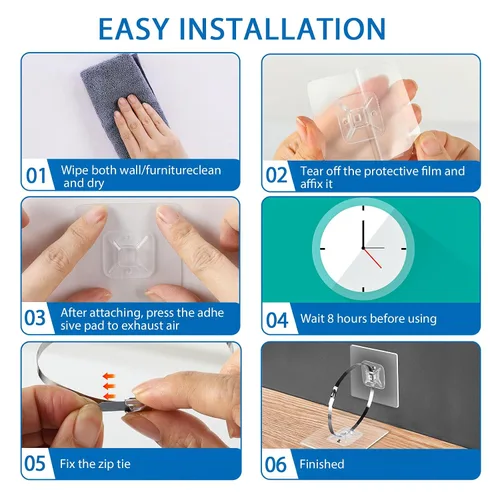Miniatura 7 de Anclajes Adhesivos de Pared para Muebles (10 Pares 20 Paquetes), Vinkqiado Correas de Seguridad Anti Volcado para Muebles a Prueba de Bebés