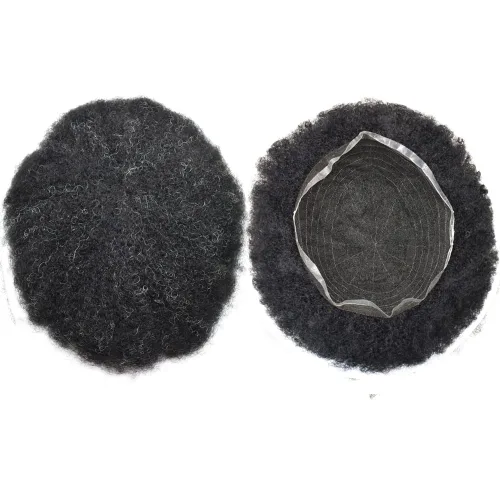 Miniatura 27 de Afro Toupee para hombres negros, unidad de cabello humano brasileño de encaje francés para hombres afroamericanos africanos y negros, sistema