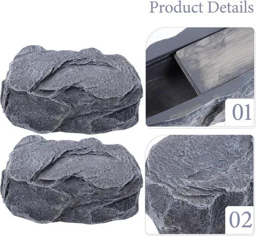 Miniatura 7 de NUOBESTY Ocultador de llave de roca falsa, tamaño grande, piedra falsa oculta, oculta una llave afuera, aspecto piedra para jardín o patio al aire
