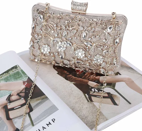 Miniatura 7 de Tanpell Bolso de mano de cristal para mujer bolso de mano de boda con diamantes de imitación para novia graduación cóctel fiesta