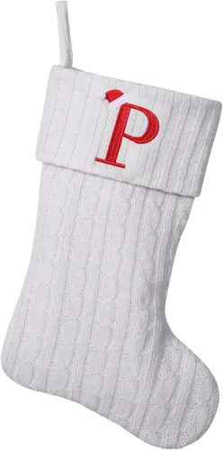 Miniatura 70 de Medias de Navidad personalizadas de 19 pulgadas con iniciales bordadas, medias de Navidad de punto negro para decoraciones de vacaciones familiares