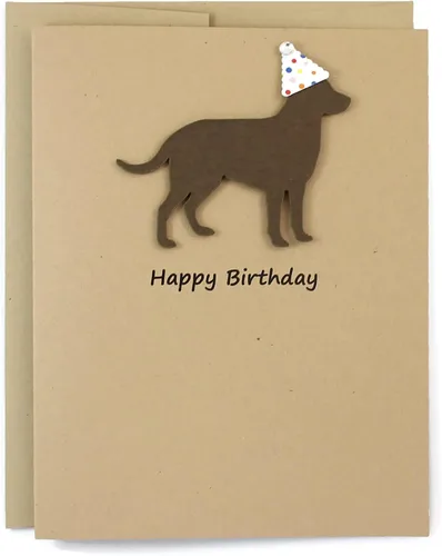 Miniatura 16 de Tarjeta de cumpleaños de pastor australiano negro Tarjeta de felicitación para mascotas con tema de perro australiano negro Sombrero de fiesta