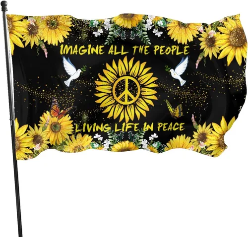 Miniatura 15 de Bandera de amor por Ucrania Bandera de girasol patriótica de jardín americano de 12x18 pulgadas a prueba de decoloración Bandera de jardín