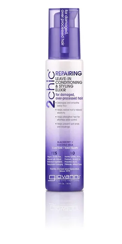 Miniatura 12 de GIOVANNI 2chic Elixir de acondicionamiento y peinado ultra lujoso sin enjuague, crema suavizante para cabello rizado y ondulado, enriquecido
