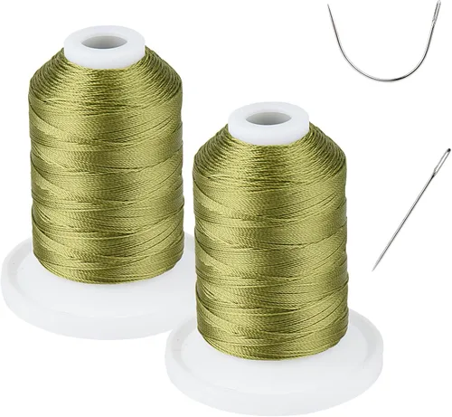 Miniatura 9 de Resistente a los rayos UV - Simthread 100% Poliéster Hilo Entrelazado Tex 69 (12wt) - 250 Yardas 1 Blanco 1 Negro