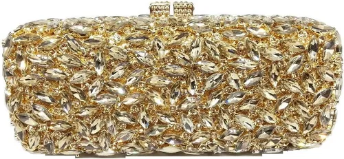 Boutique De FGG Minaudiere - Bolso de mano de cristal para mujer, para fiesta, baile de graduación, con diamantes de imitación, bolso de mano para