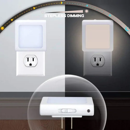 Miniatura 2 de VINTAR Paquete de 4 luces LED nocturnas, luces nocturnas enchufables a la pared con sensor inteligente de atardecer a amanecer, luces nocturnas
