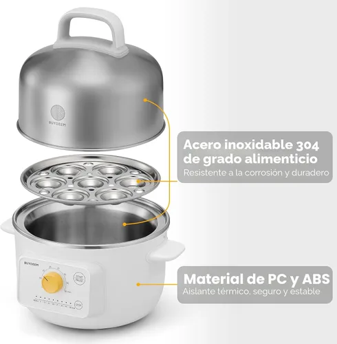 Miniatura 7 de BUYDEEM G32 Vaporizador Eléctrico de Alimentos 1.56L, Vaporizador de Acero Inoxidable para Verduras, Huevos y Mariscos, 8 Configuraciones de Tiempo