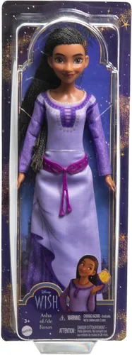 Miniatura 6 de Mattel Disney Wish Toys, Asha of Rosas - Muñeca de moda posable con pelo natural, ropa extraíble, zapatos y accesorios