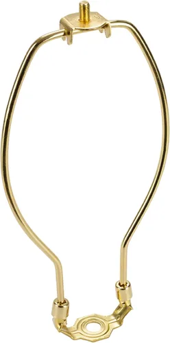 Miniatura 45 de Aspen Creative 20005-16, arpa de lámpara de 7 pulgadas con silla de montar en acabado de latón pulido, paquete de 6