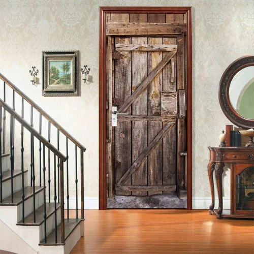 Miniatura 8 de Calcomanías 3D para puerta, murales para despegar y pegar, cocodrilo negro, calcomanías de pared, autoadhesivas, extraíbles, impermeables, de PVC