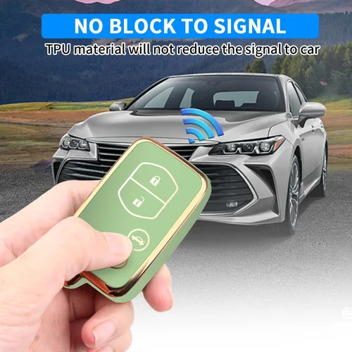 Miniatura 4 de QBUC Funda para llavero de Toyota con llavero, protección de funda para llave de automóvil para Toyota compatible con Camry Avalon Corolla