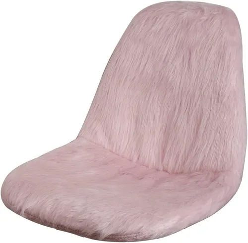 Miniatura 8 de GIA Juego de 1 funda de piel sintética con patas de metal contemporáneas sin brazos y funda extraíble para silla, color rosa champán