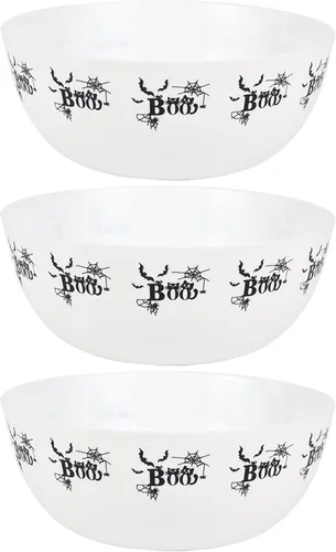 Miniatura 11 de 3 cuencos de plástico de Halloween para dulces, cuencos reutilizables para Halloween, suministros para fiestas de Halloween (fantasma negro)