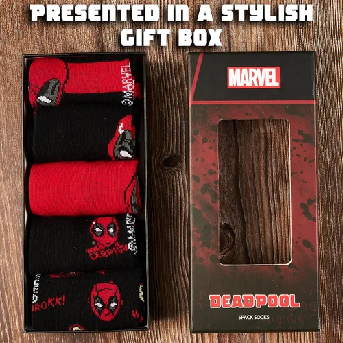 Miniatura 6 de Marvel Calcetines suaves y transpirables para hombre, paquete de 5 unidades, longitud a la pantorrilla, regalos para hombres