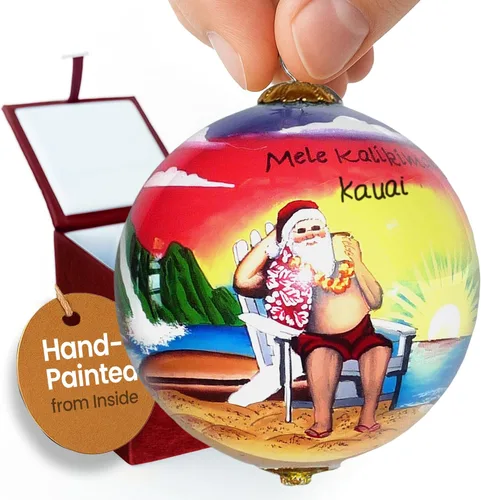 Miniatura 5 de Encantador Adorno Coleccionable de Hula Kids Aloha Kauai Pintado a Mano en Vidrio con Caja de Regalo CP/K de Maui by Design