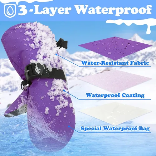 Miniatura 2 de Sarfel Manoplas para niños pequeños, guantes impermeables de nieve y esquí para niños, guantes de invierno para bebés con Thinsulate