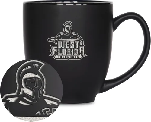 Miniatura 311 de Rico Industries - Taza de cerámica mate negra con grabado láser estándar de 15oz para NCAA (escuelas T & U) - Para bebidas calientes o frías