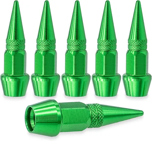 Miniatura 70 de 4 piezas de tapas de válvula de rueda con estilo púas, cubiertas universales de válvula de rueda de aleación de aluminio a prueba de polvo
