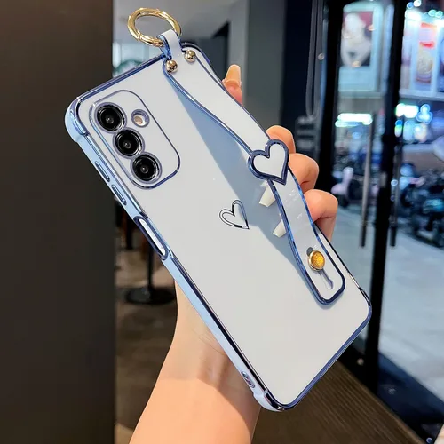 Miniatura 49 de ZTOFERA Funda diseñada para Samsung Galaxy S20 FE 5G, borde chapado de lujo, patrón de corazones de amor con pulsera y función atril, protección
