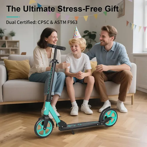 Miniatura 4 de Patinete para niños de 5 a 12 años, adolescentes, patinete plegable ligero para adultos con ruedas de 8 pulgadas, carga máxima 240 LBS, regalo