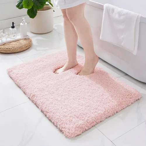 Miniatura 22 de ILANGO Alfombras de Baño Beige 32" × 20" Antideslizantes y Súper Absorbentes Extra Gruesas Suaves, Alfombra de Baño Lavable para Piso, Alfombra