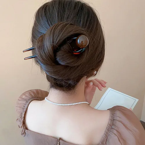 Miniatura 3 de Pinzas para el pelo francés en forma de U, horquillas de pelo francés de perlas para mujer, elegantes pasadores franceses, pasadores de acetato