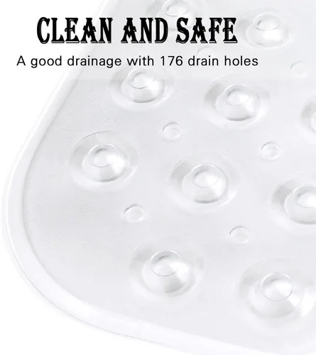 Miniatura 5 de YINENN Tapete de seguridad para bañera de 40 x 16 pulgadas, antideslizante y extragrande, tapete para bañera con ventosas, lavable a máquina