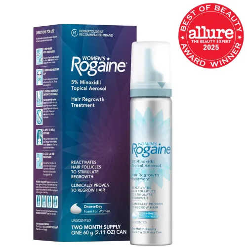 Miniatura 2 de Rogaine - Espuma de minoxidil tópica al 5%, tratamiento contra la caída del cabello de una vez al día para mujeres para hacer crecer un cabello más