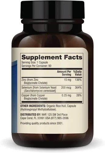 Miniatura 2 de Dr. Mercola Zinc Plus Selenio - Suplemento de mezcla mineral - para apoyo inmunológico, cerebral y respiratorio - Contiene quelato de glicinato