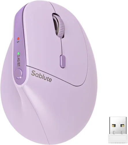 Miniatura 11 de SABLUTE MAM3 - Ratón ergonómico, mouse Bluetooth para manos pequeñas/medianas, conectividad de doble dispositivo para computadora/portátil, mouse