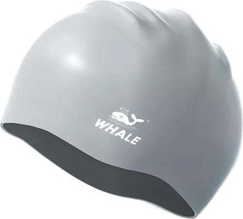 Miniatura 8 de WHALE Gorro de natación extra grande para mujeres y hombres, gorro de natación de silicona duradera con protección para los oídos, gorros de baño